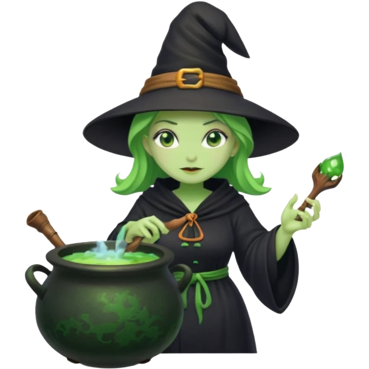 green witch cooking potion emoji