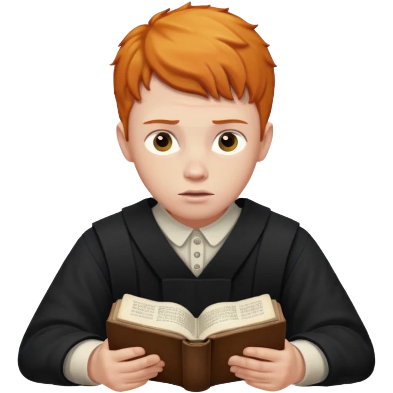 ginger lad studying bible emoji