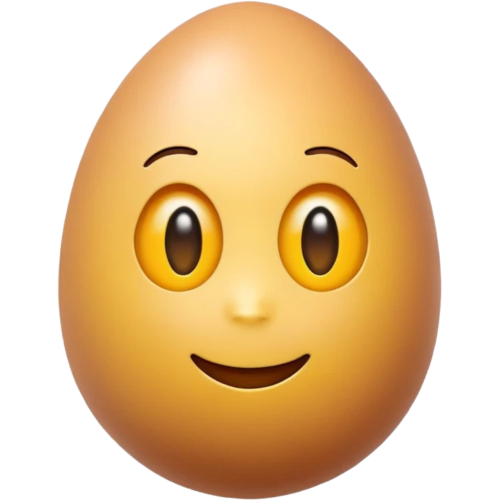 3D emoji icon of an egg in Apple style, isolated, soft pastel background, high-resolution, minimalistic, plastic texture, soft lighting, realistic shadows, front-facing, centered emoji