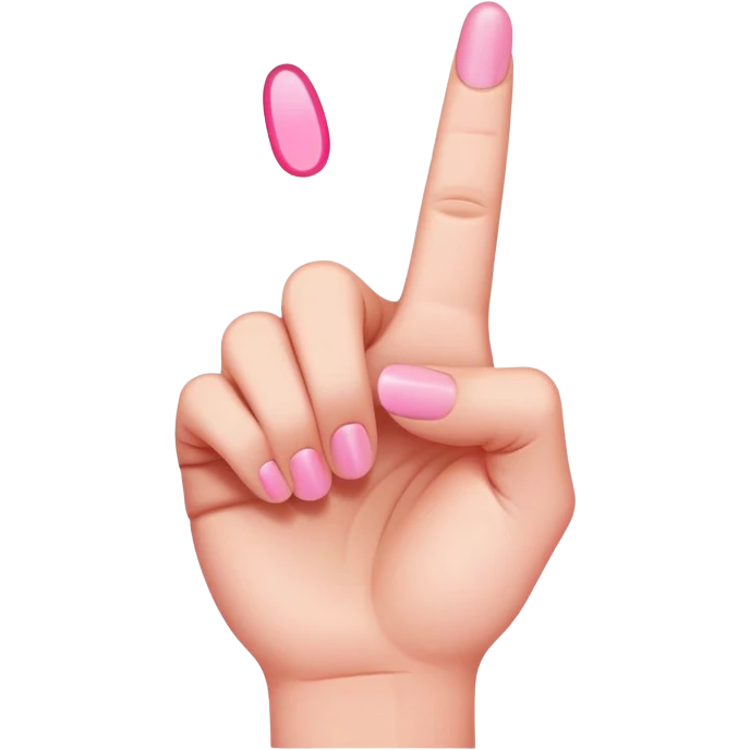 Pink middle finger emoji