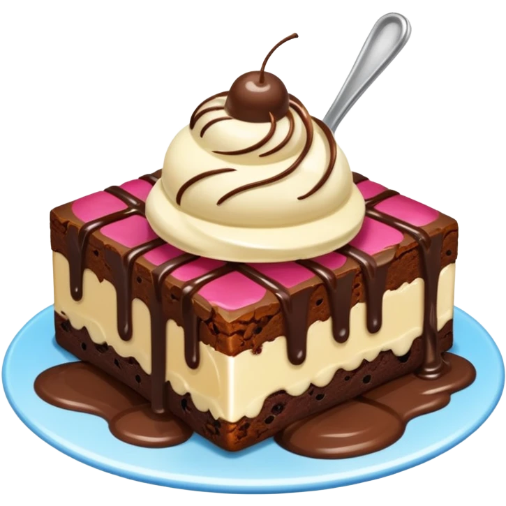 Brownie and ice cream emoji
