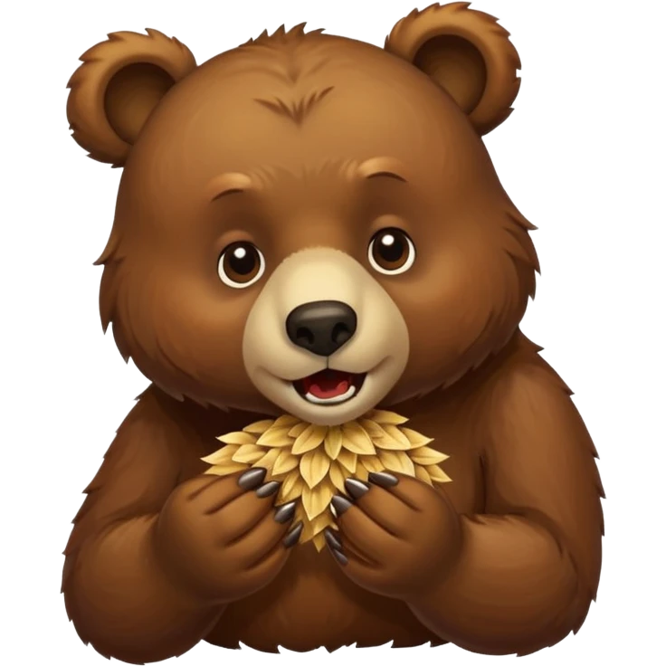 bear that is gnawing on seeds emoji