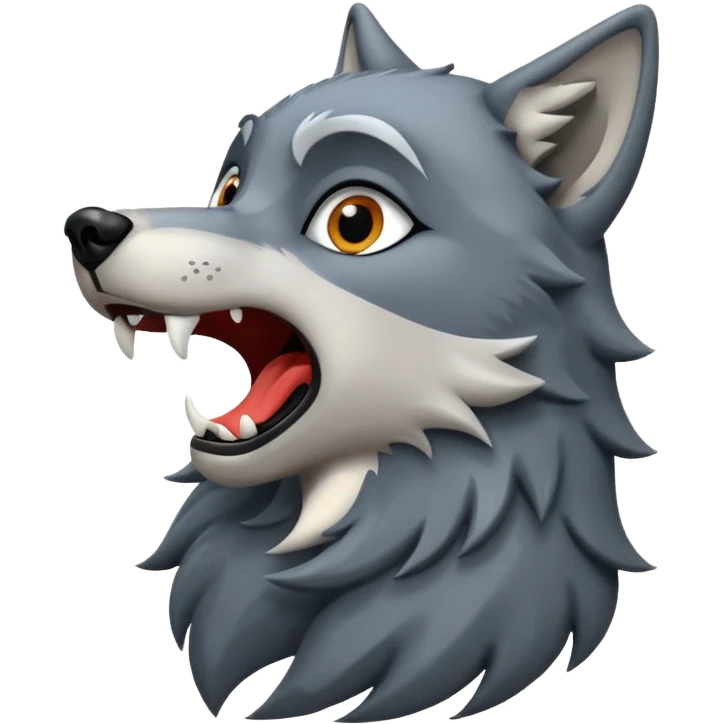 волк воет  в стиле айфон emoji