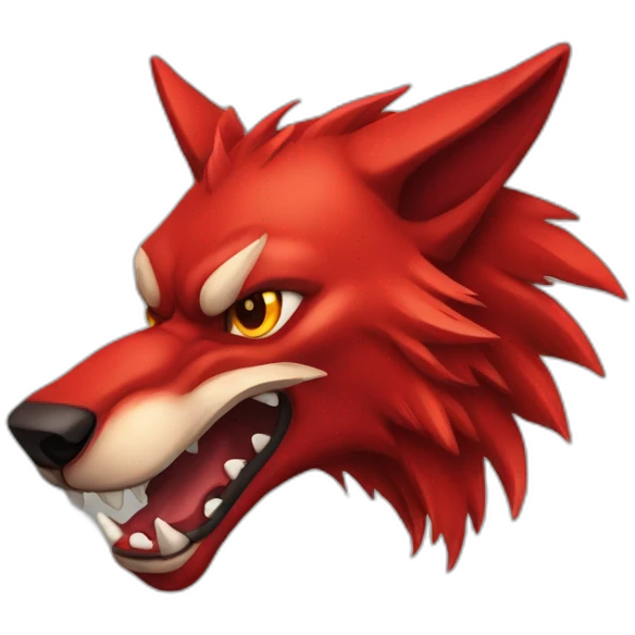 Red demon wolf emoji