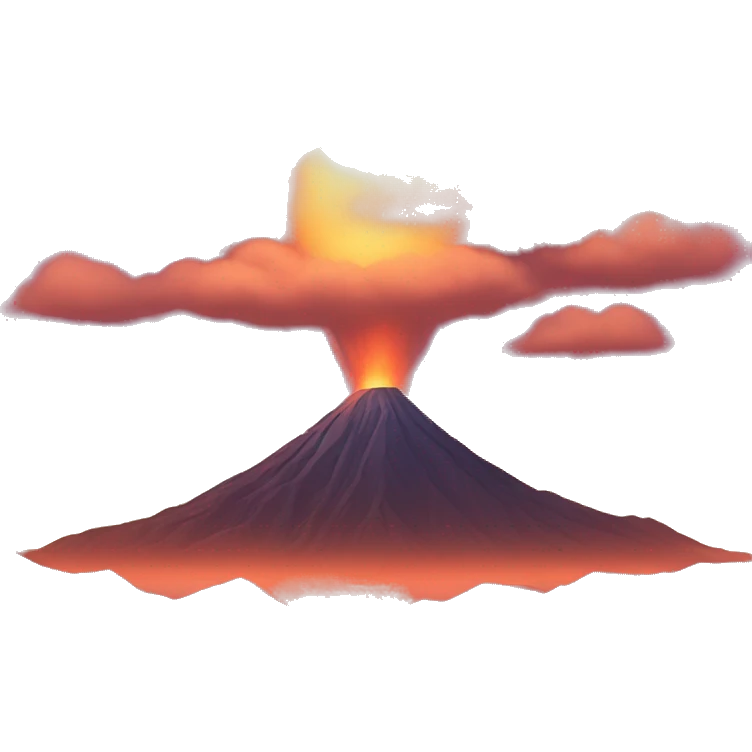 calm volcano, relief, sunset, golden hour emoji