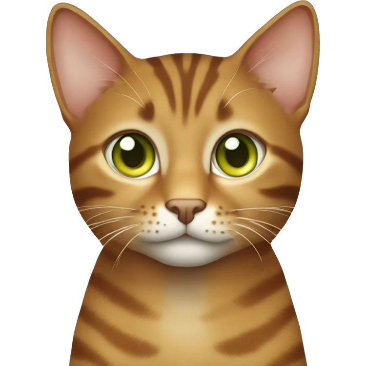 brown tabby cat with greenish yellow eyes and ginger hair girl with blue eyes and freckles emoji