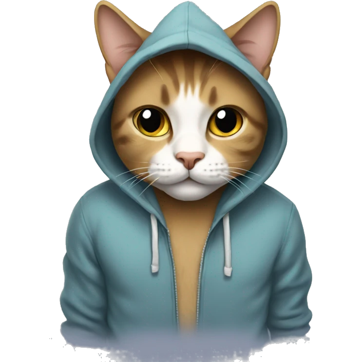 Cat wearing a hoodie emoji