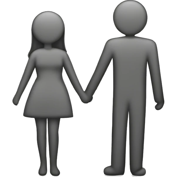 male and female Stick figure looking around the corner together emoji
