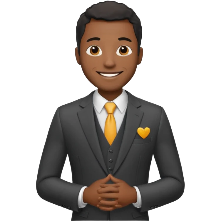 Black man in three-piece suit emoji