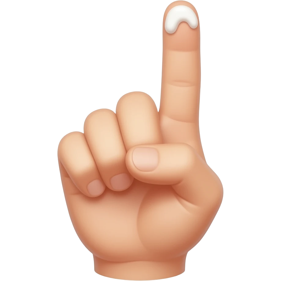 One hand Two fingers with white cream emoji