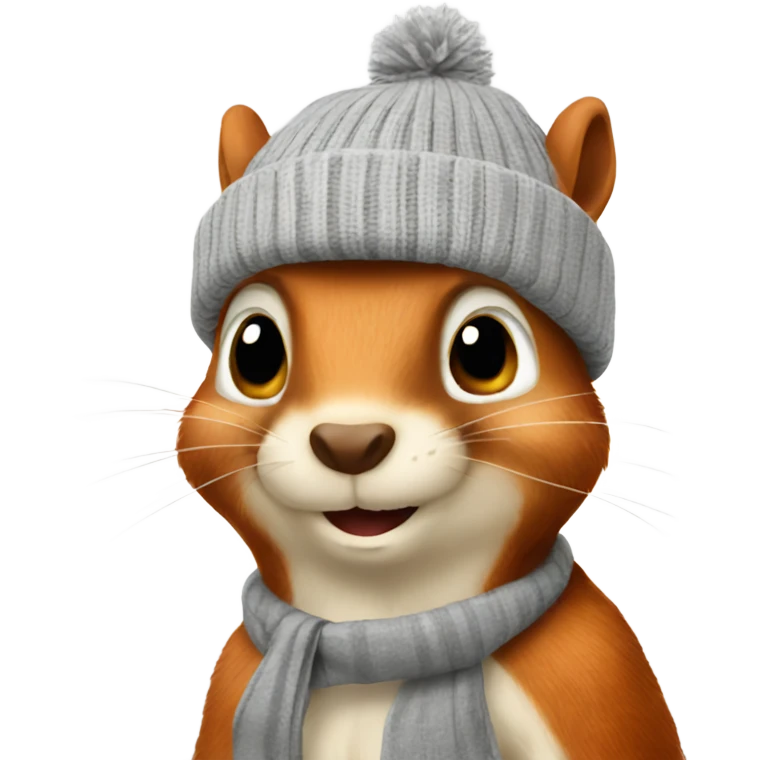 Squirrel with beanie emoji