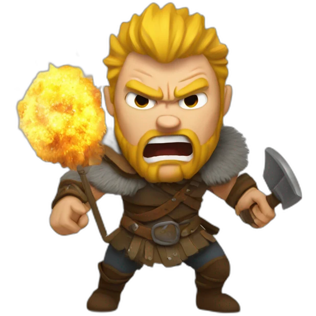 exploding rage viking emoji