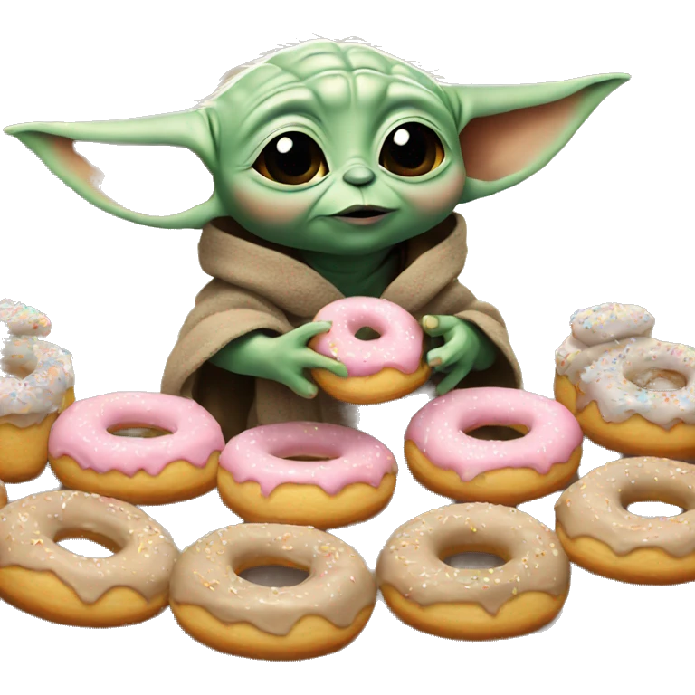 baby yoda eating donuts emoji