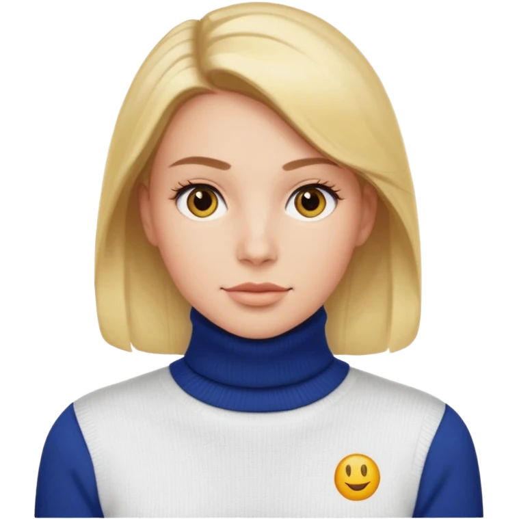 Ralph Lauren turtleneck white sweater with small polo logo, emoji style emoji