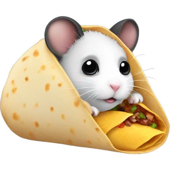 Black hamster in a burrito  emoji
