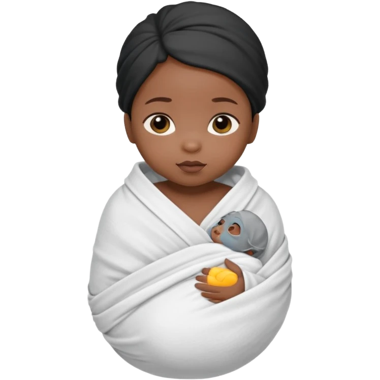 newborn black baby girl in a swaddle emoji