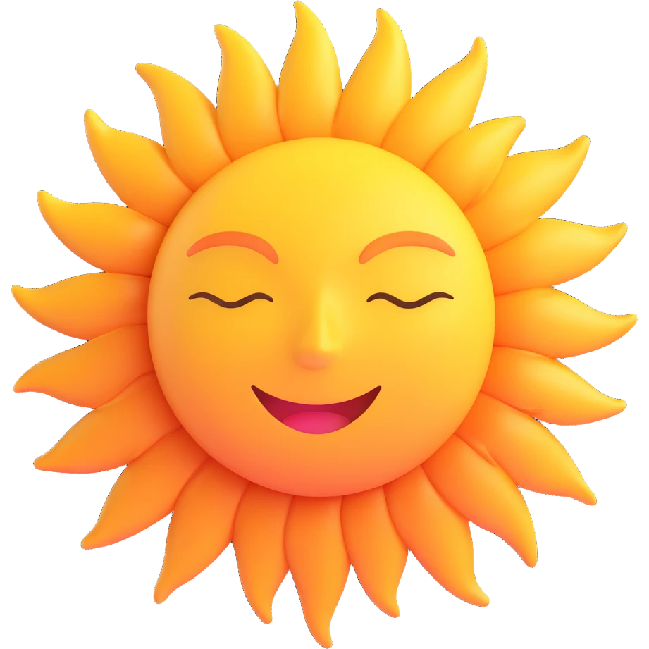 3D style sun without face or internal details, only circle and soft rays, suitable for Discord role icon emoji