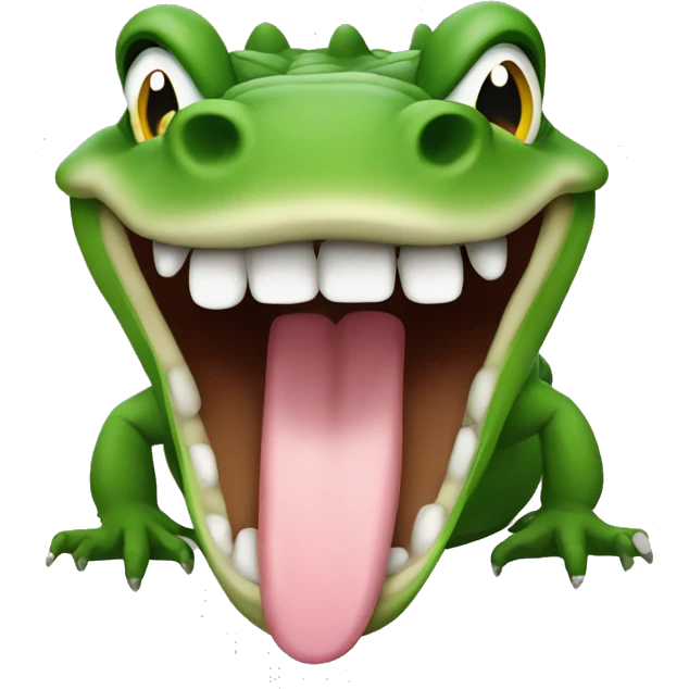 crocrodile crying with the tongue outside emoji