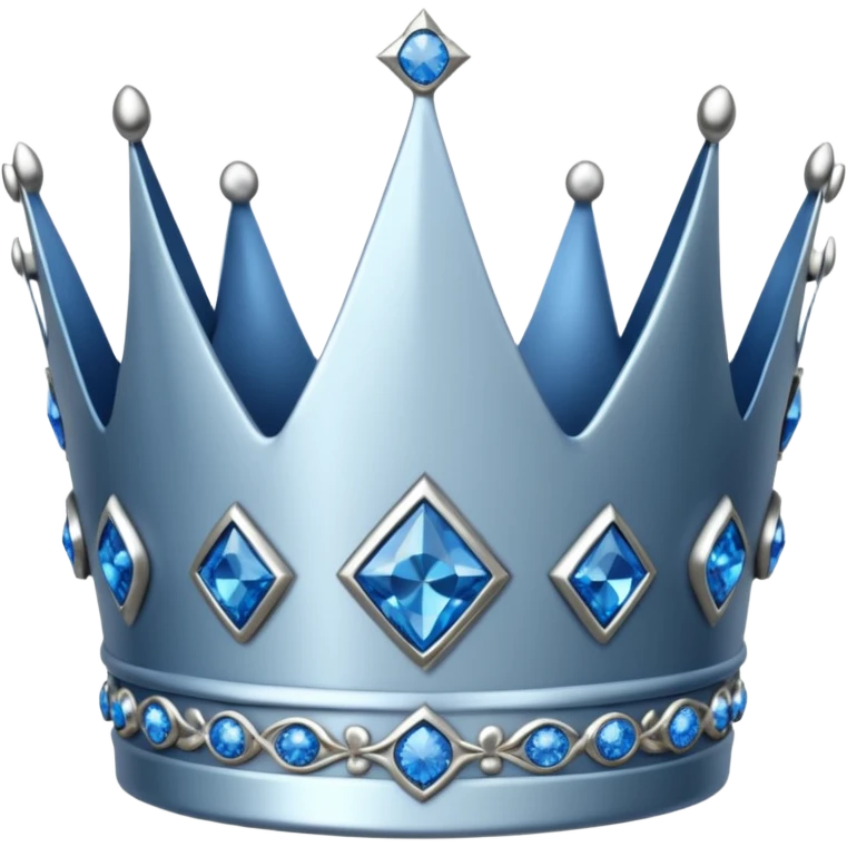 silver crown with blue diamonds emoji