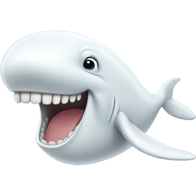 white whale , open mouth emoji