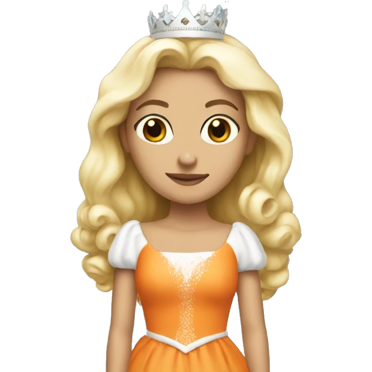 white queen orange dress emoji