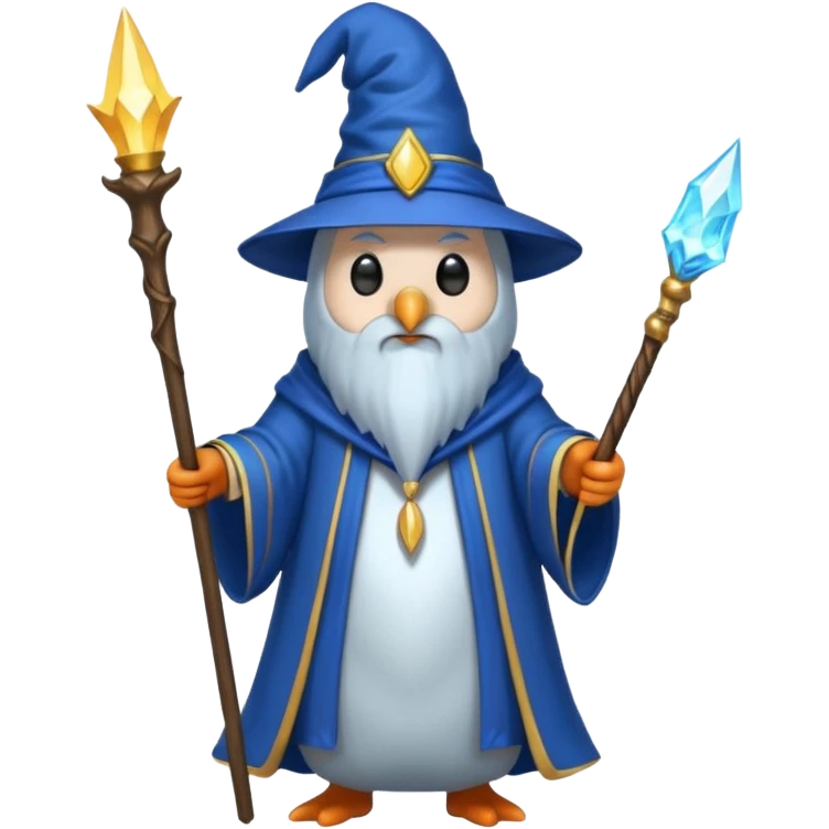 A penguin wizard emoji