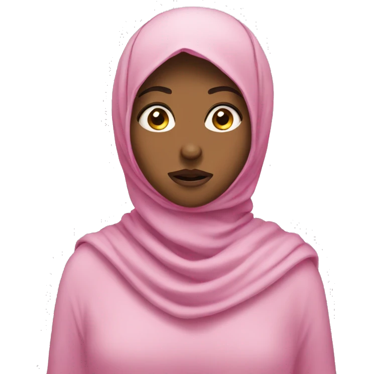 Girl with pink hijab shocked  emoji
