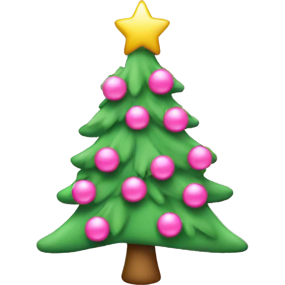 Pink Christmas tree with bows emoji