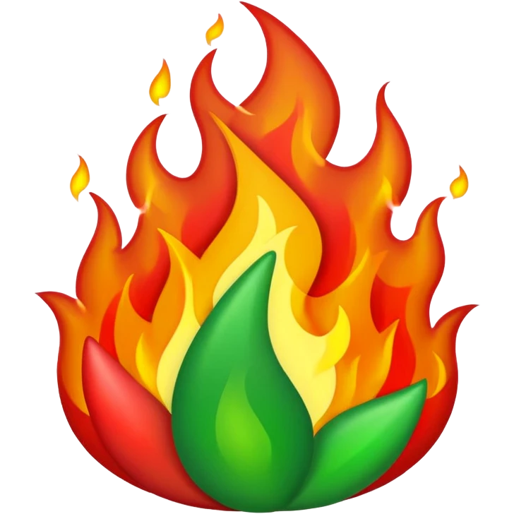 green and red fire emoji