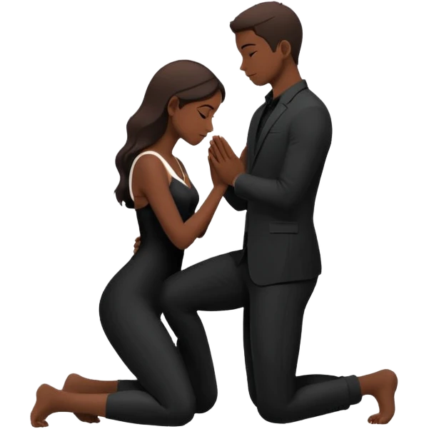 Kneeling person silhouette (proposal pose) emoji