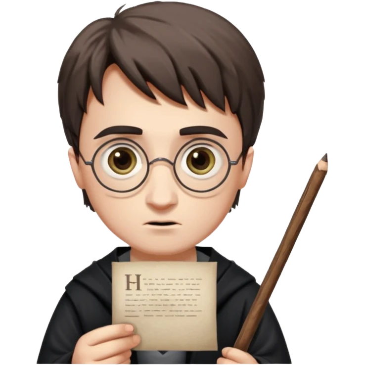 Harran Potter olsun elinde kağıt olsun kağıtta merhaba begüm yazsın emoji