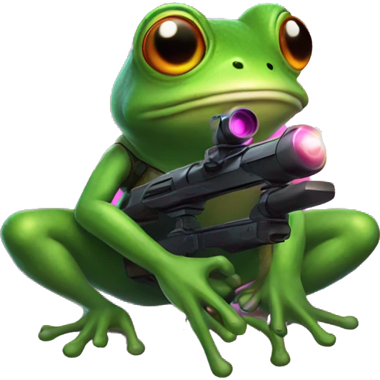 Frog shooting lasers emoji
