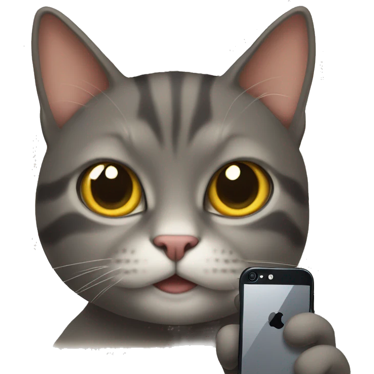 cat holding iphone emoji
