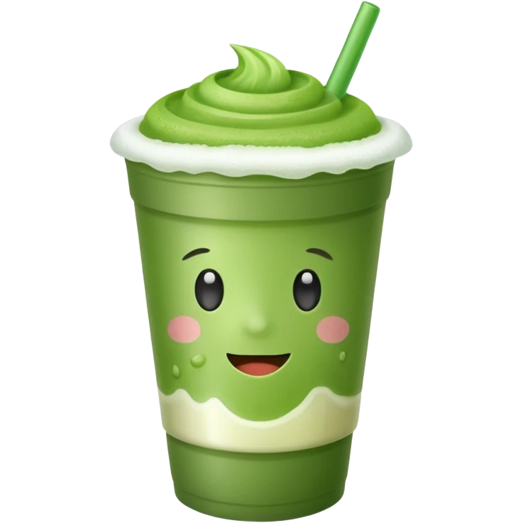 Matcha drink on a plastic cup  emoji