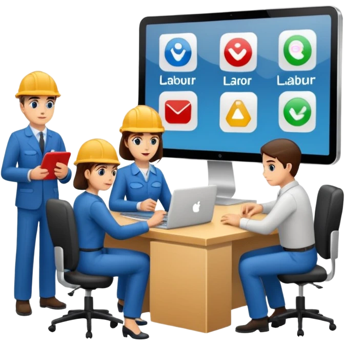 Digital Labour and an example of Agents at work in a workplace setting. emoji