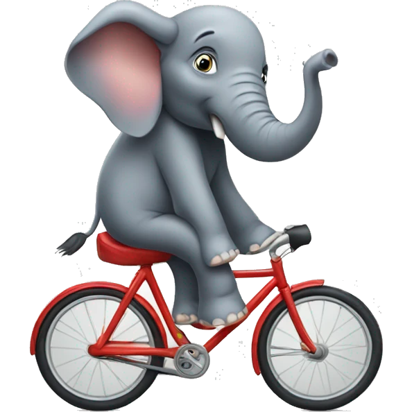 An elephant on a bike emoji