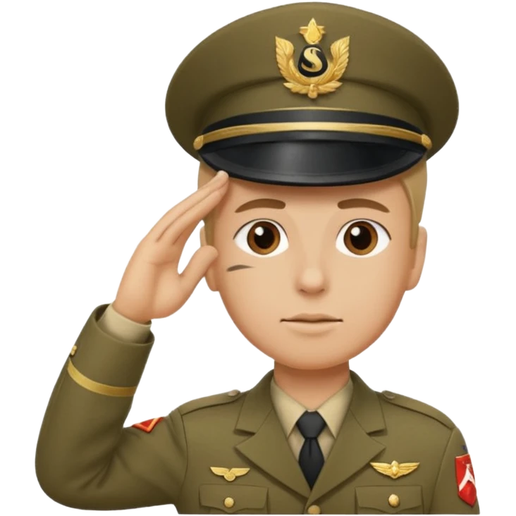 Soldat in uniform der salotiert und den Buchstaben S.A.S auf der Mütze und Uniform emoji