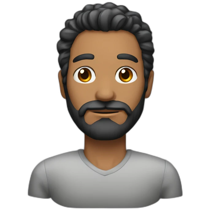 hombre de 45 años cabello negro y barba con canas emoji