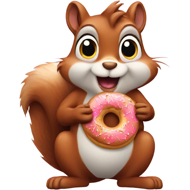 Squirrel with doughnut emoji