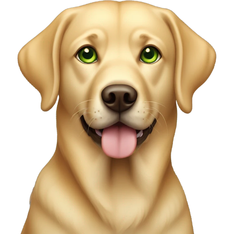 Labrador dog honey with green eyes  emoji