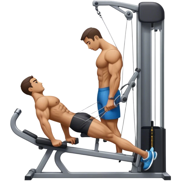 side-view man cable-machine tricep-pushdown emoji