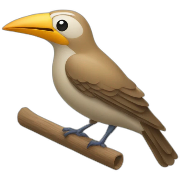 A bird but the beak is a kazoo emoji