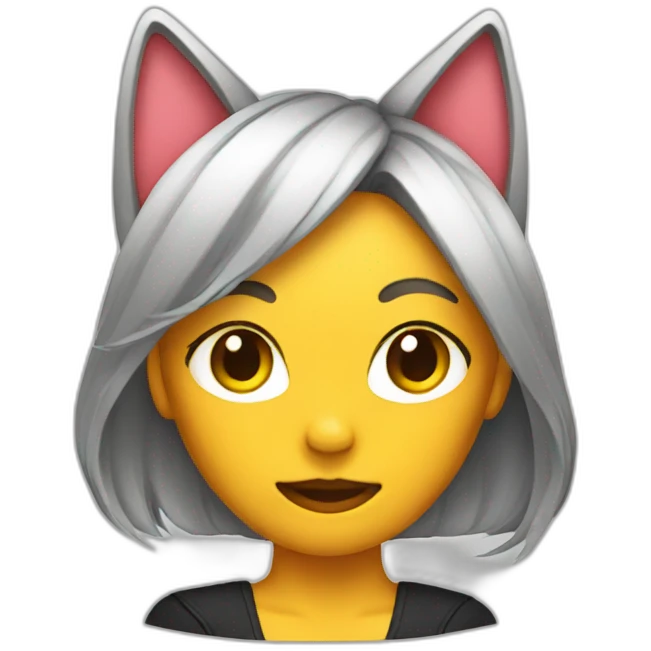 emoji in a made dress with cat ears emoji