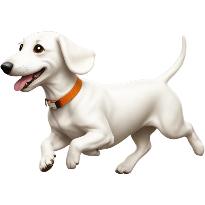 White sausage dog running emoji
