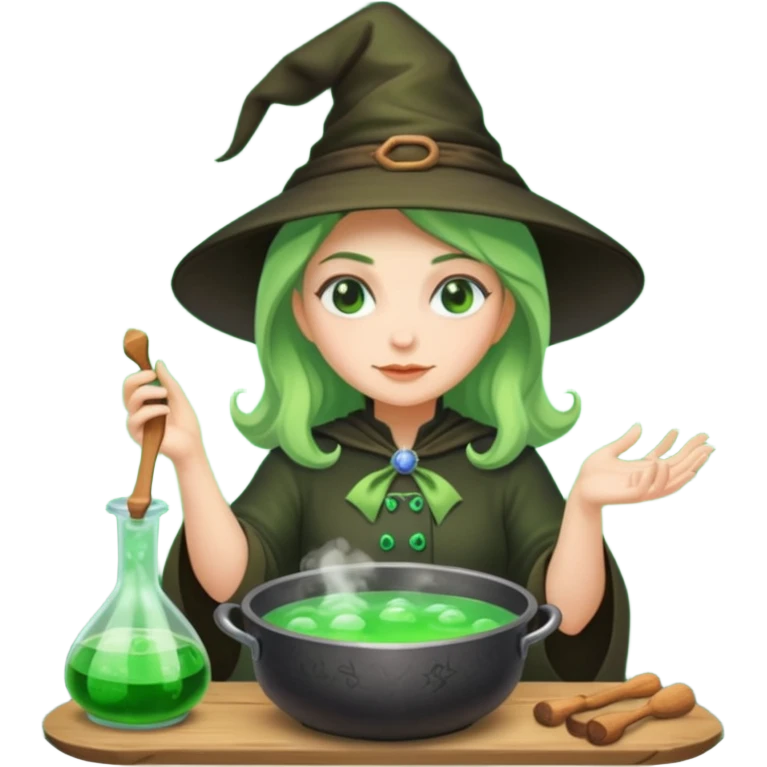green witch cooking potion emoji