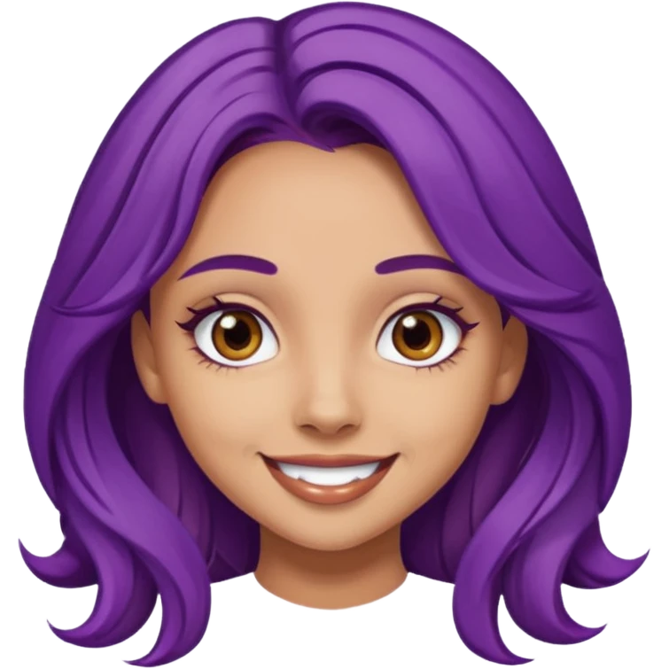 Jade Thirlwall brown eyes, purple hair emoji