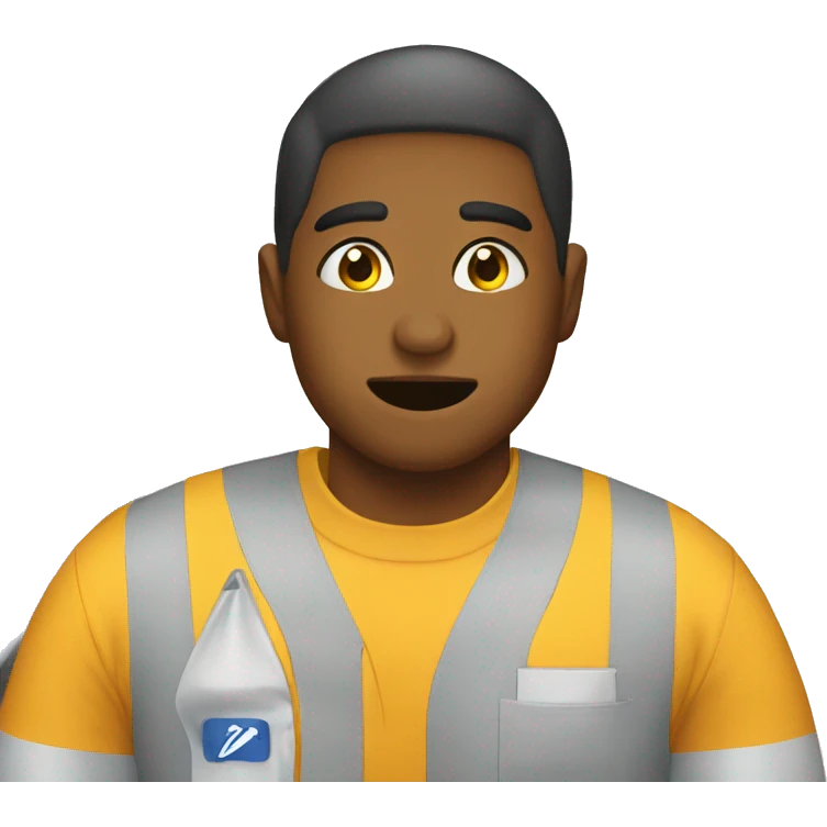 Walmart worker crying with a small smile  emoji