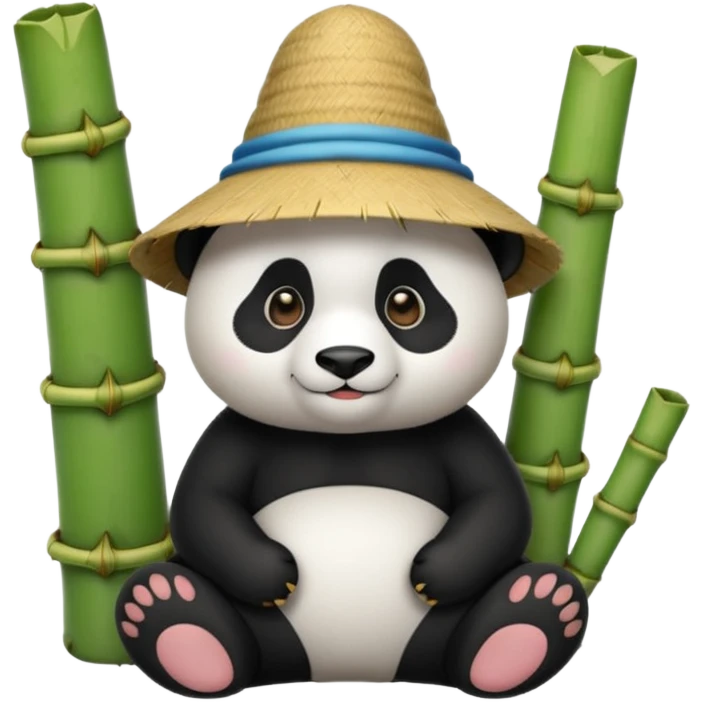 Panda wearing conical hat emoji