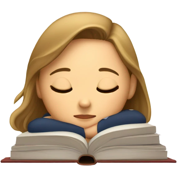female student in uniform sleeping on book emoji