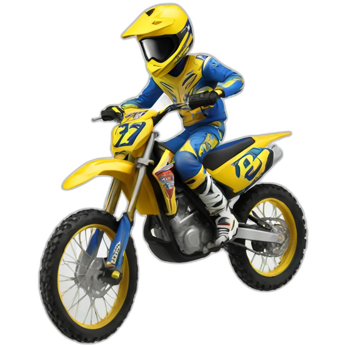 Motocross rider with twisted tea emoji